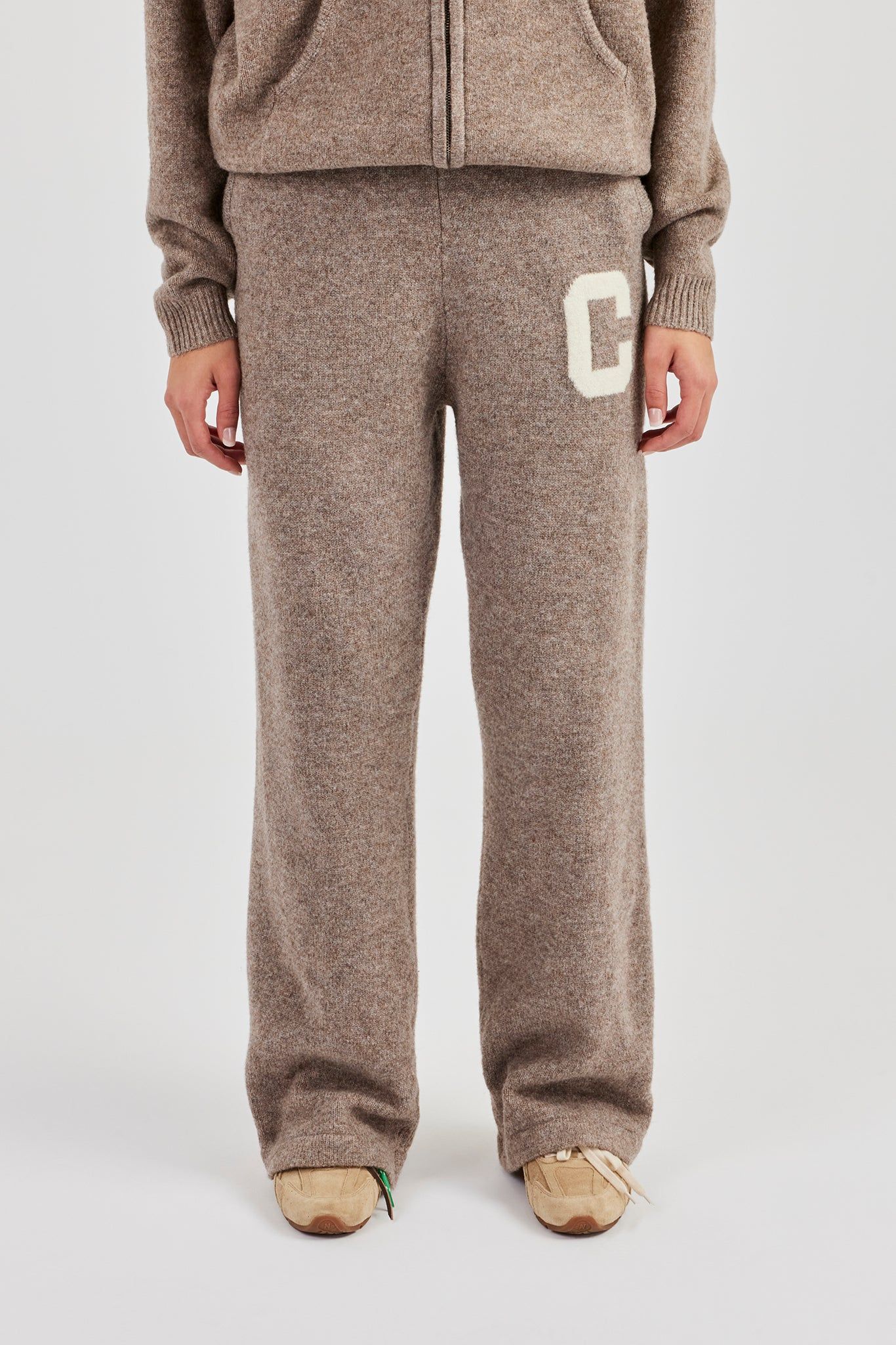 Cernucci Wide Leg Knitted Jogger - Taupe image 2