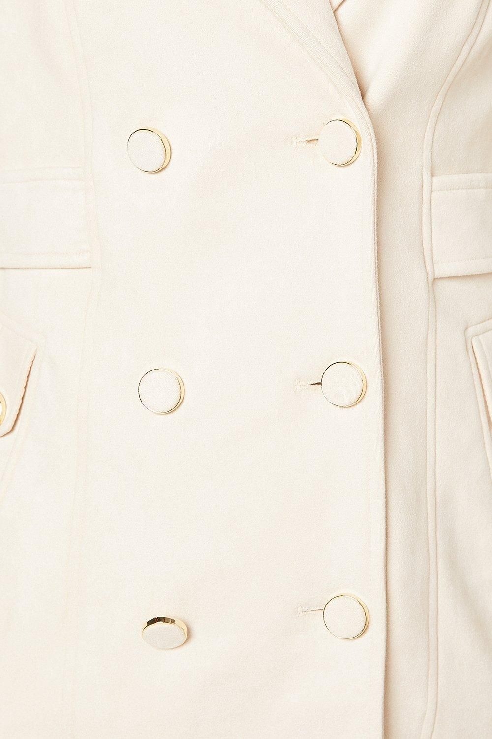 Dorothy Perkins Suedette Trench Coat Cream image 5