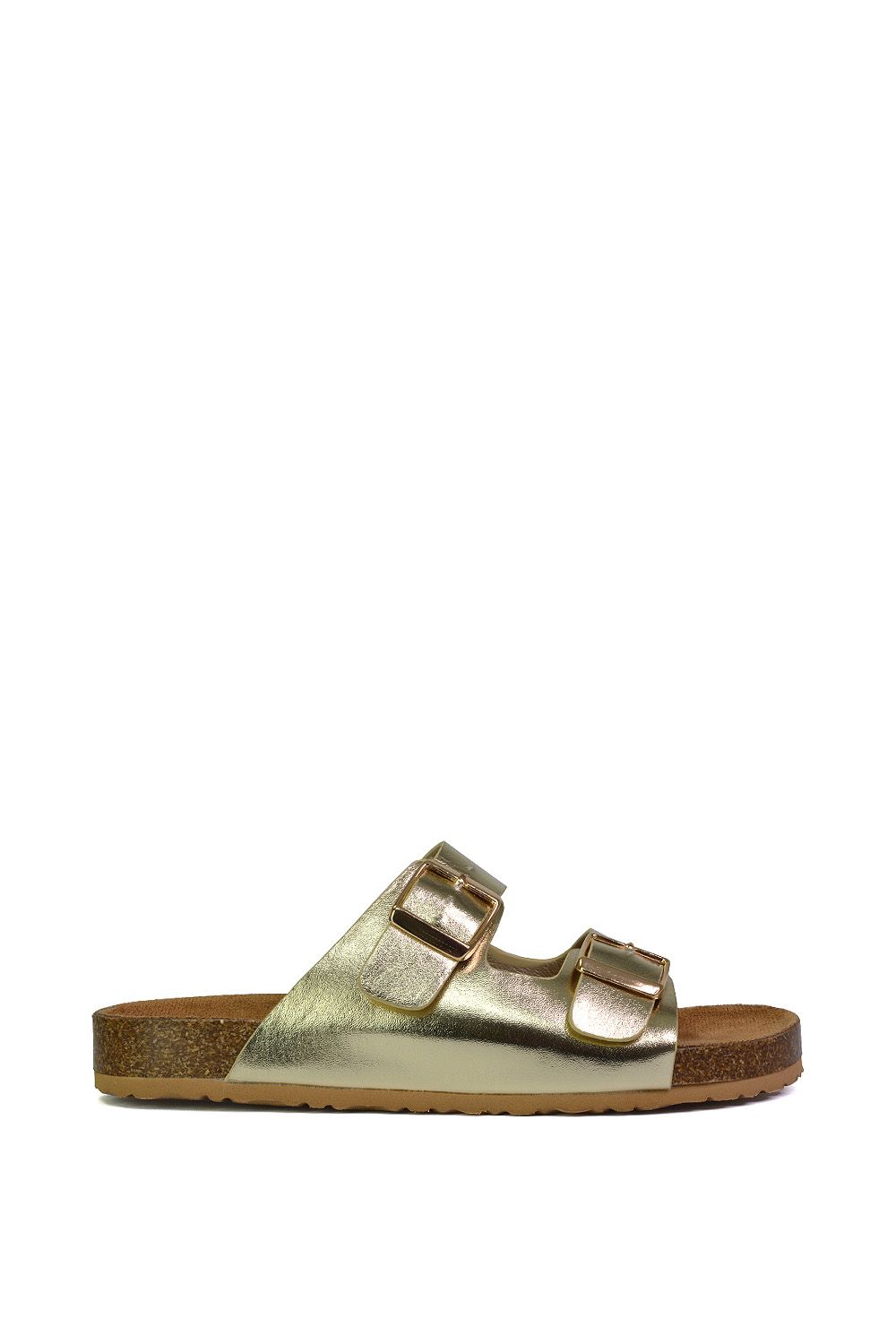 XY London 'Star' Double Strap Buckle Up Summer Slip On Flat Sandals