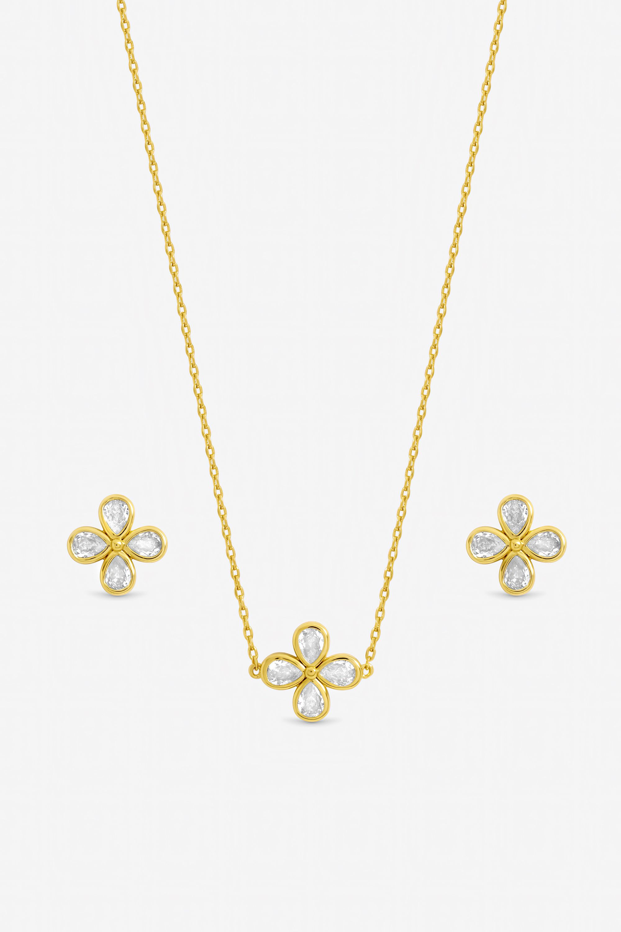 Jon Richard Gold Plated and Crystal Flower Bridal Set - Gift Box image 2