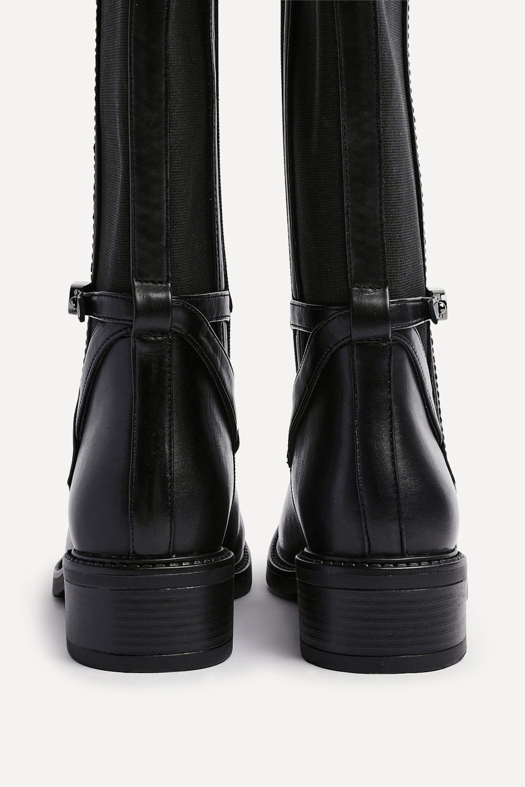 Linzi Power Black Faux Suede Riding Boot image 5