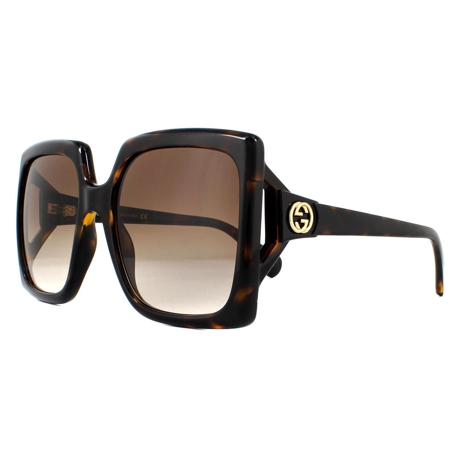 Gucci Square Dark Havana Brown Gradient Sunglasses image 2