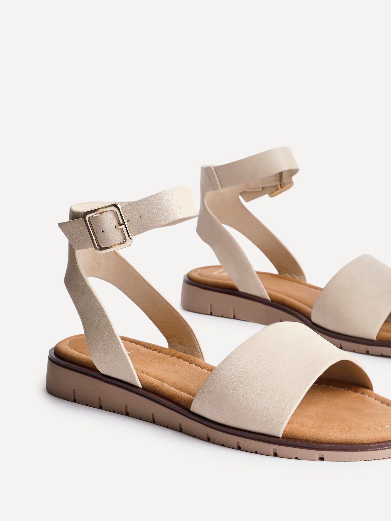 Linzi Nora Nude Faux Leather Footbed Two Part Sandal image 4