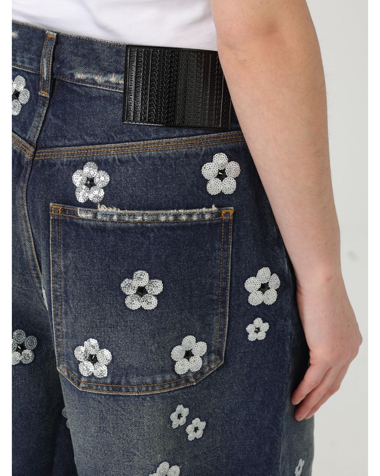 Marc Jacobs Sequin Flower Denim Shorts Wo - Blue image 4