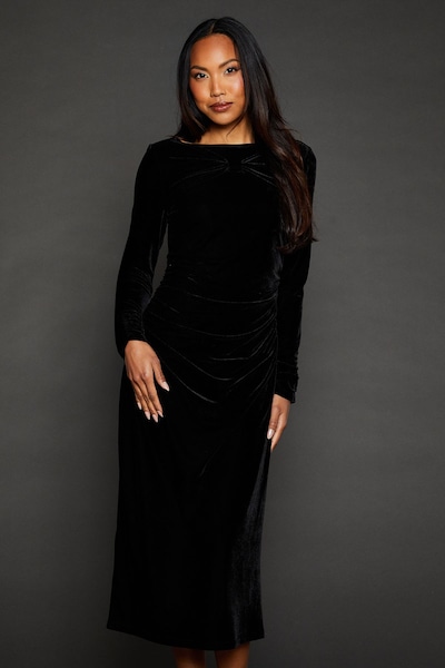 Principles Black Knot Detail Midi Dress Black