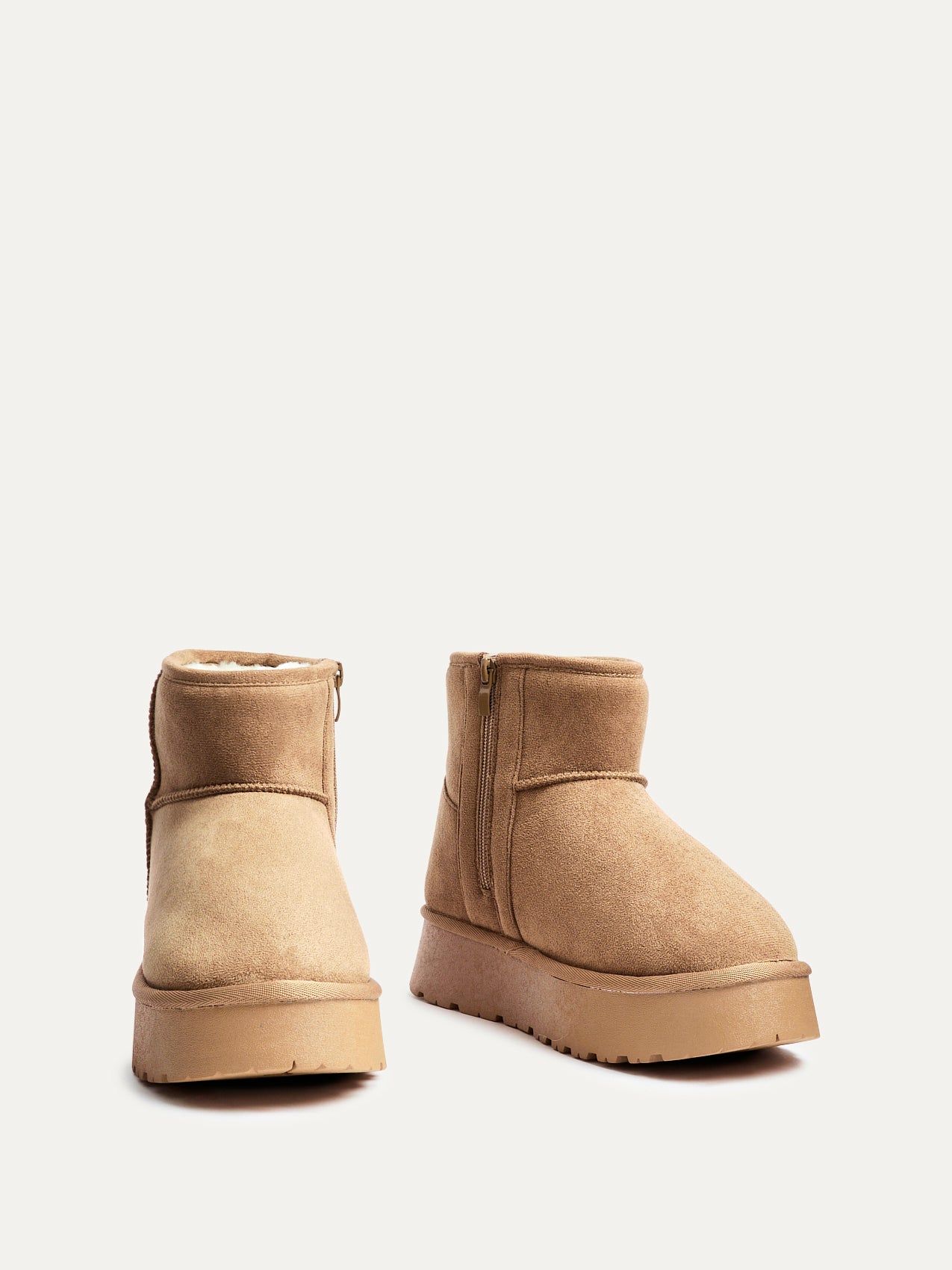 Linzi Cammie Chestnut Faux Suede Platform Ankle Boot image 3