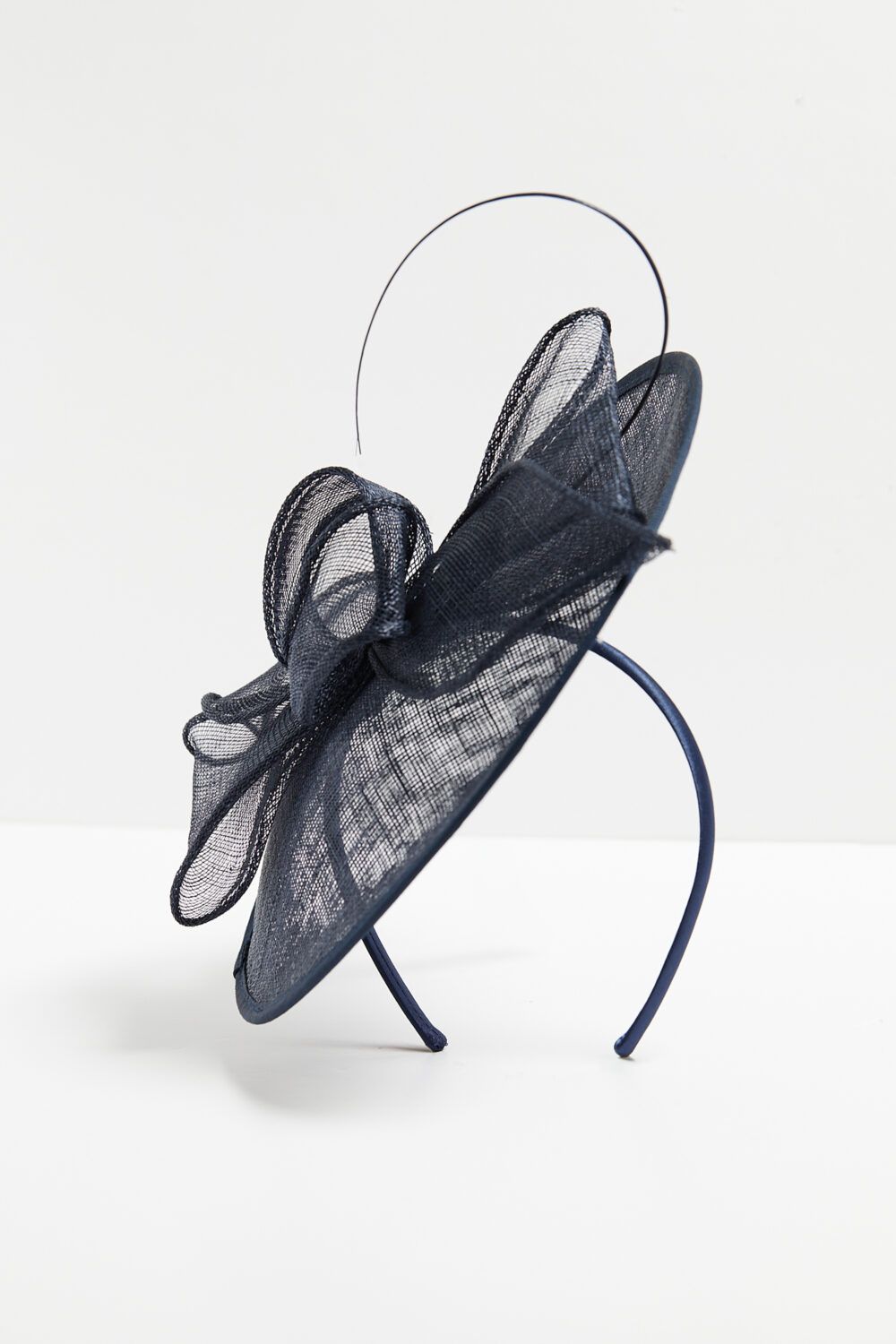 Jon Richard Navy Woven Bow Fascinator image 3