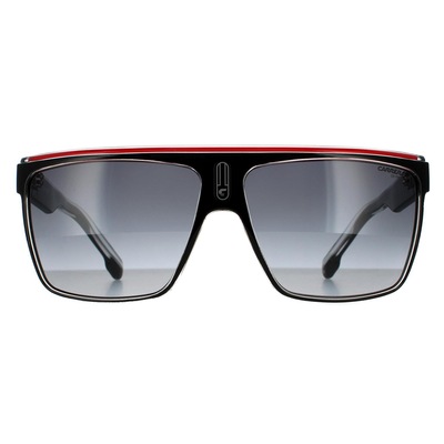 Carrera Shield Black Crystal White Red Dark Grey Gradient Sunglasses