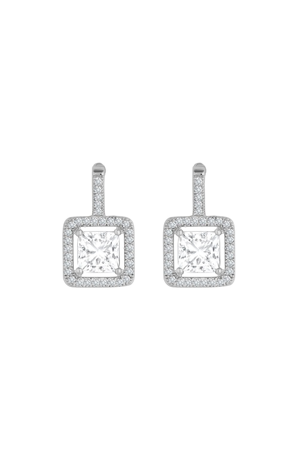 Jon Richard Rhodium Plated Cubic Zirconia Crystal Drop Earrings image 1