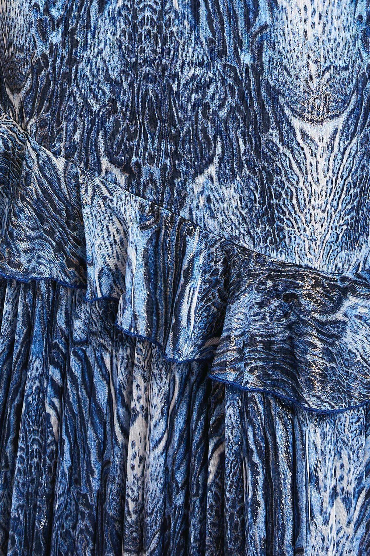 Coast Flare Sleeve Midi Dress With Animal Print Blue image 5