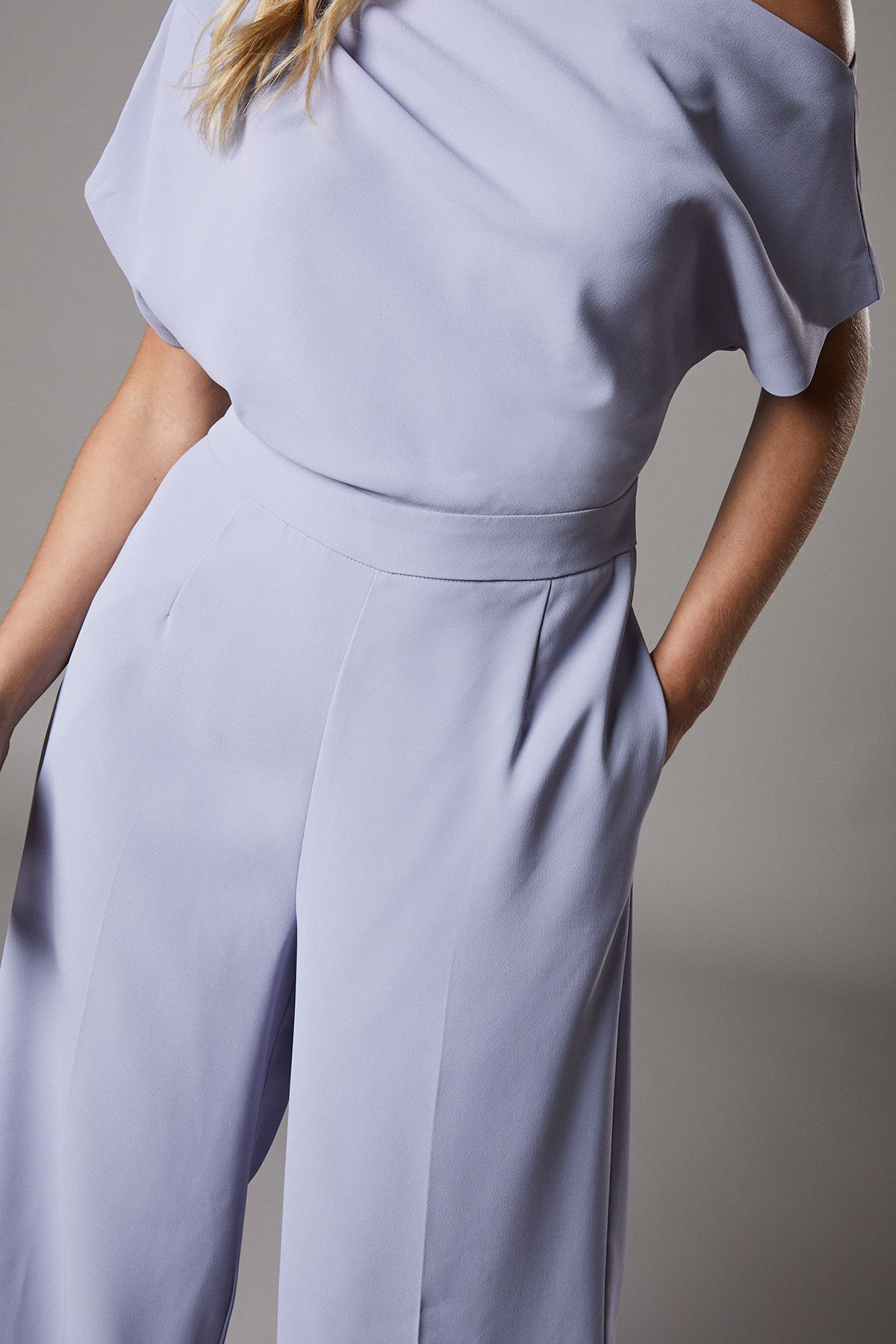 Coast Petite Pleat Off The Shoulder Jumpsuit Lilac image 5