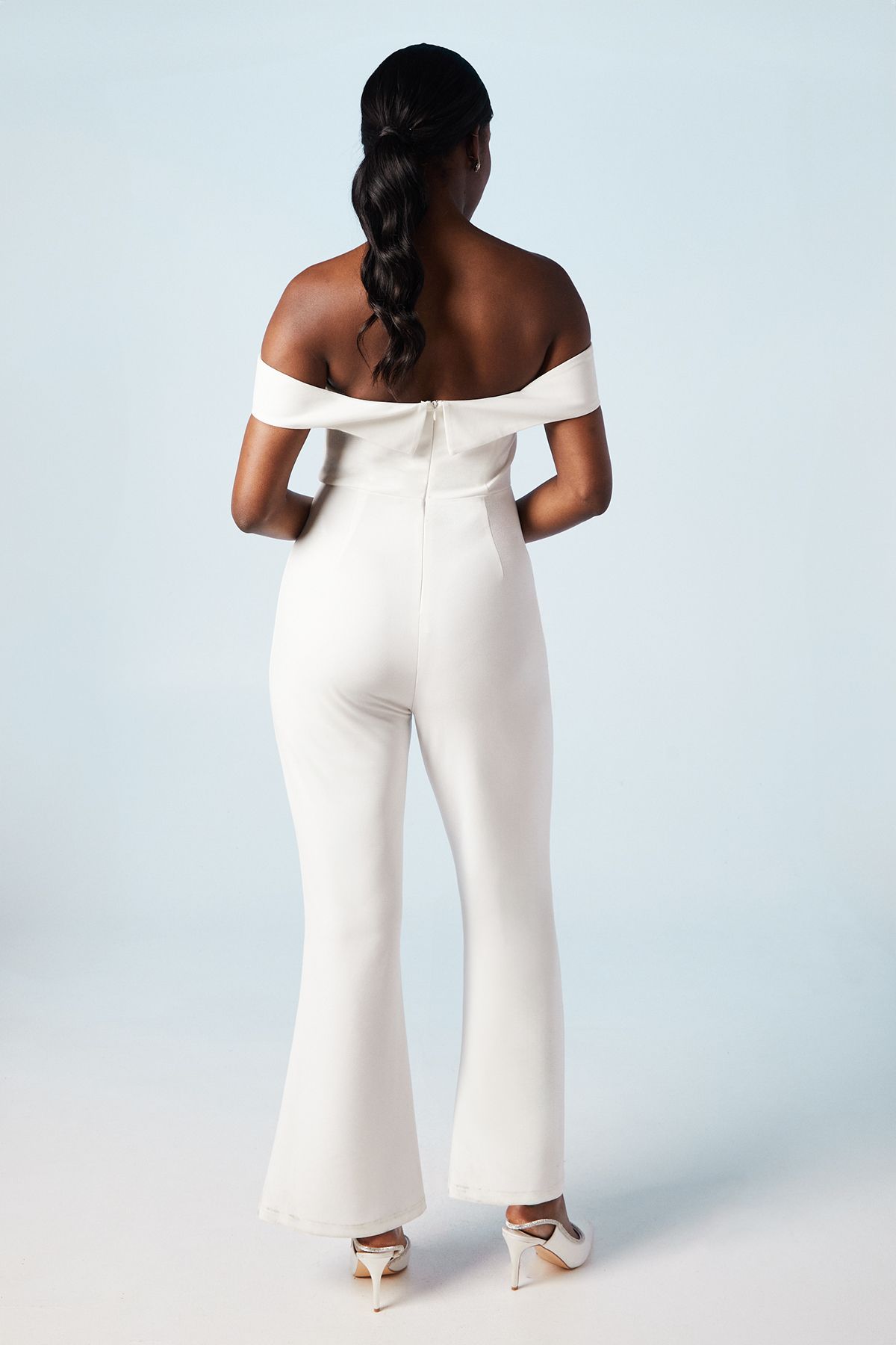 Coast Sweetheart Stretch Crepe Bardot Bridal Jumpsuit Ivory image 3