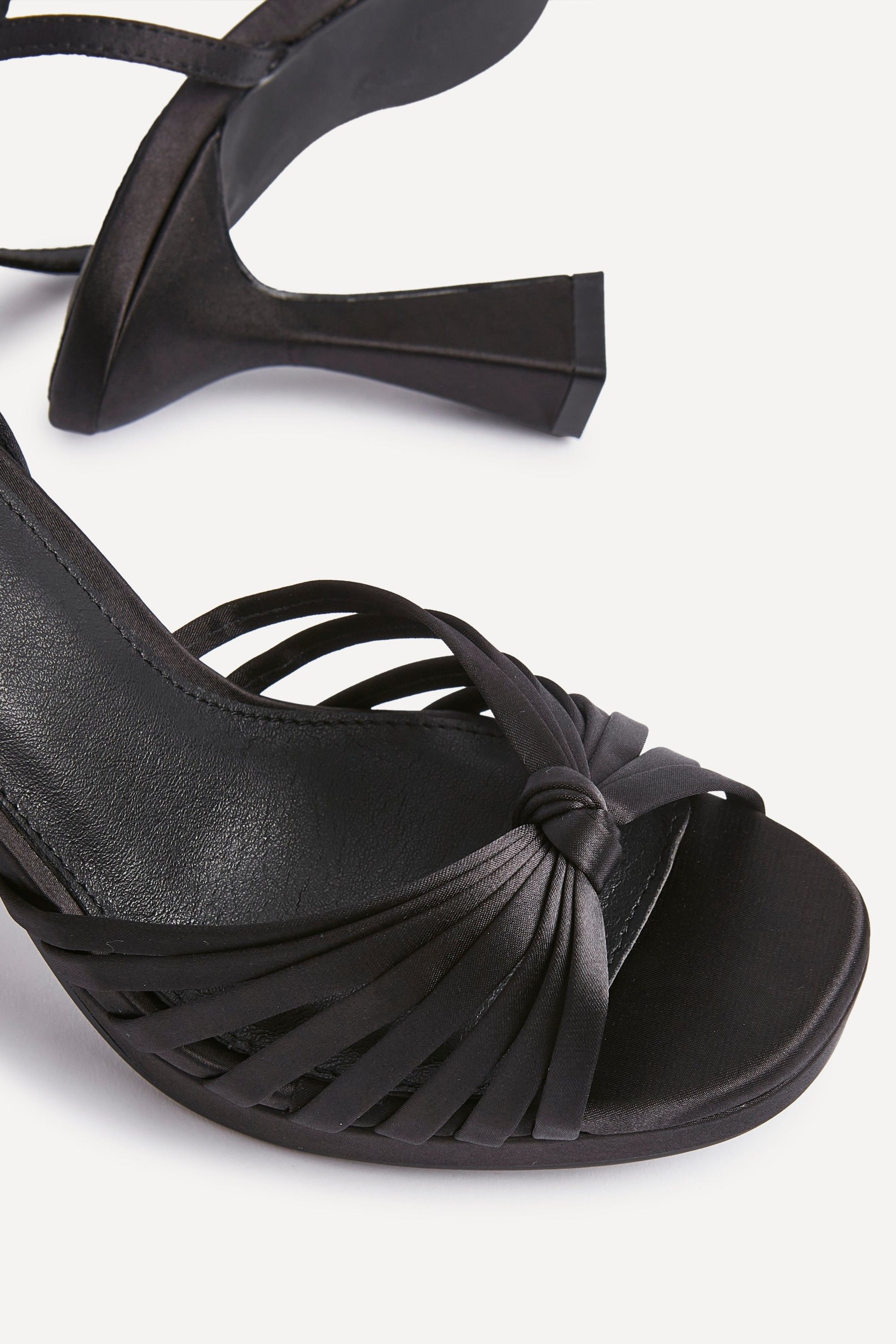 Linzi Socialite Black Satin Platform Heels image 5