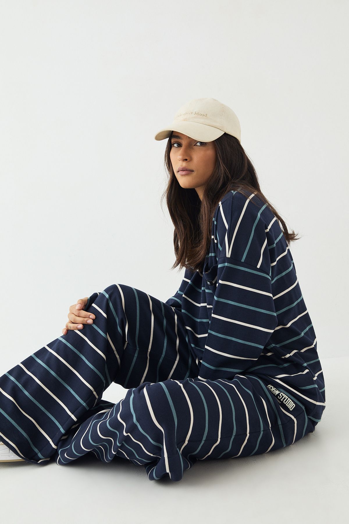 DSGN Studio DSGN Studio Stripe Straight Leg Jogger Navy image 3