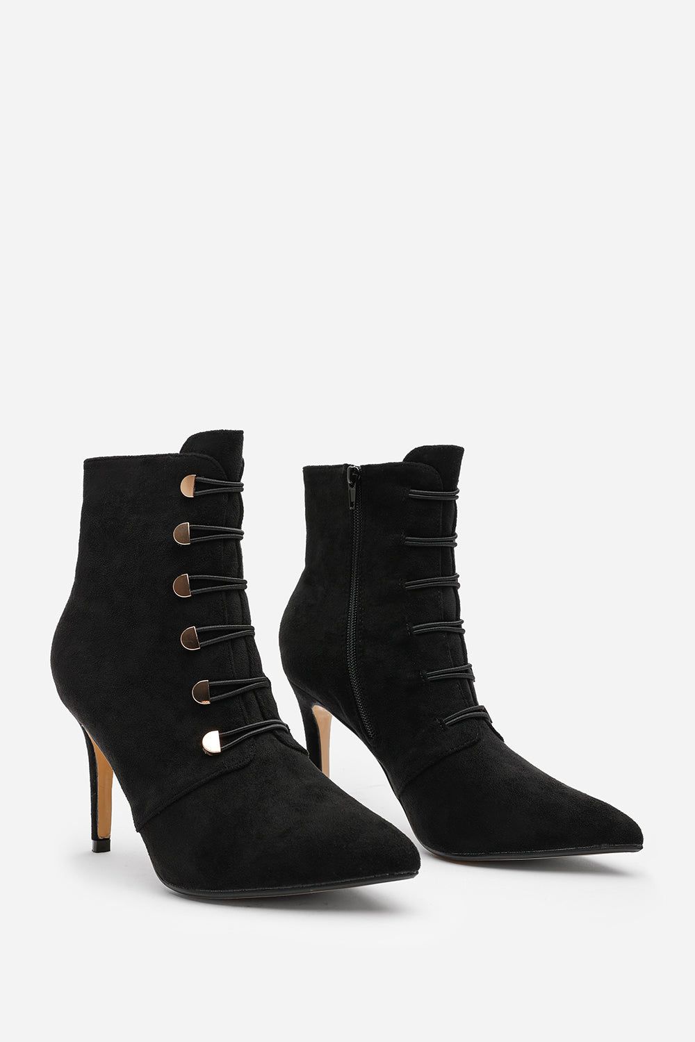 Where's That From 'Jodie' Suede Stiletto Heel Ankle Boots With Gold Detail image 3