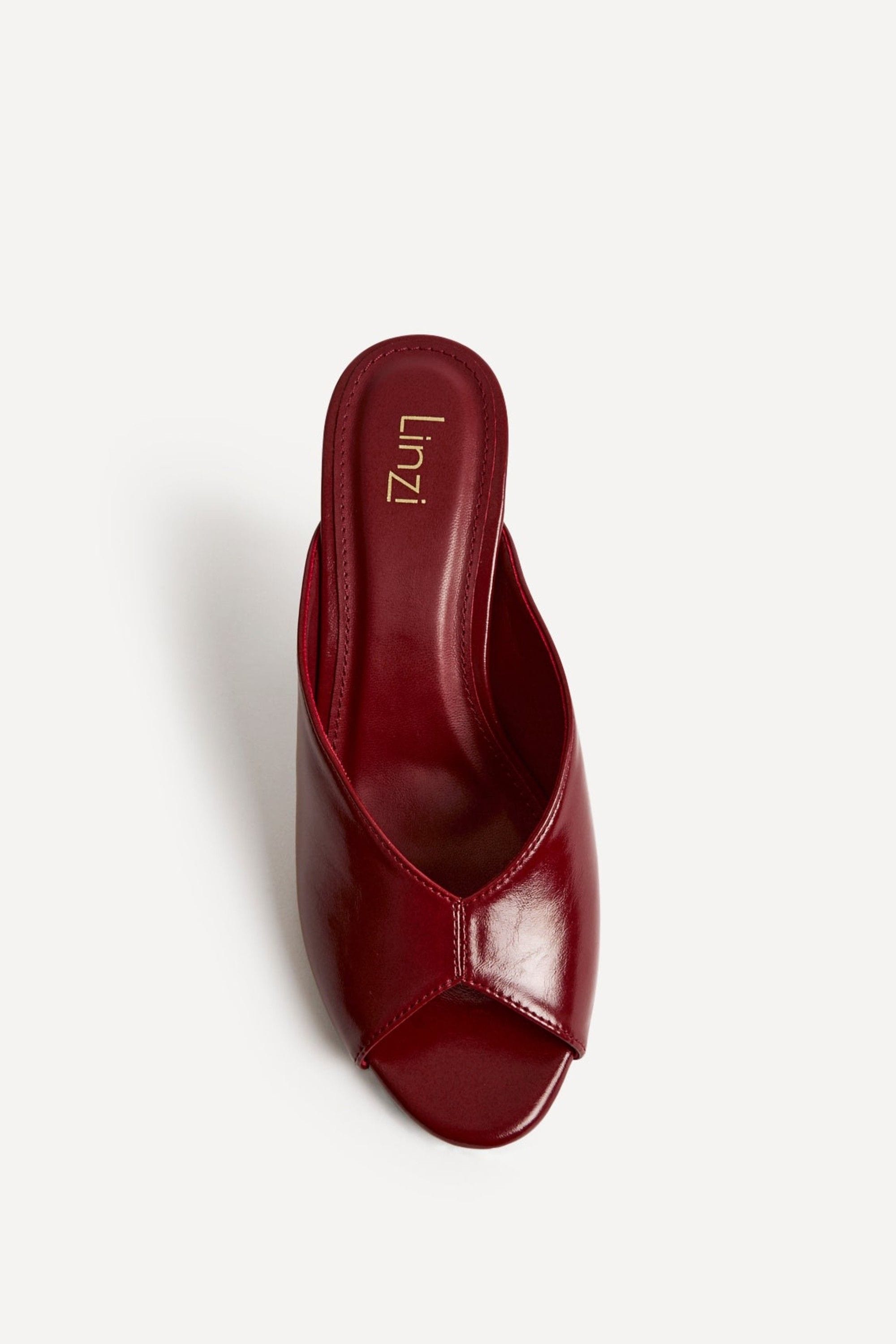 Linzi Marseille Red Peep Toe Mule Heels image 4