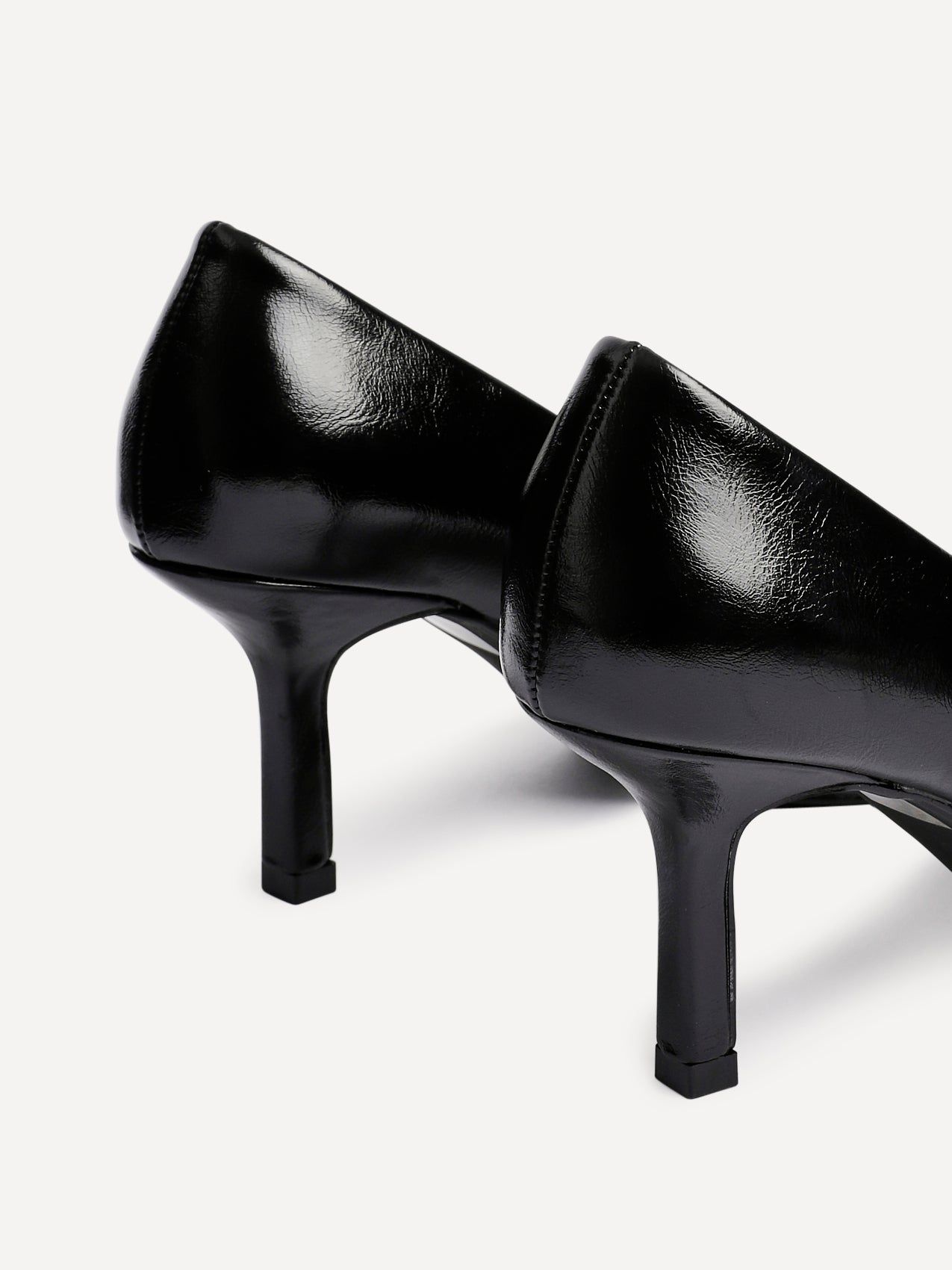 Linzi Kat Black Faux Leather Court Heels image 4