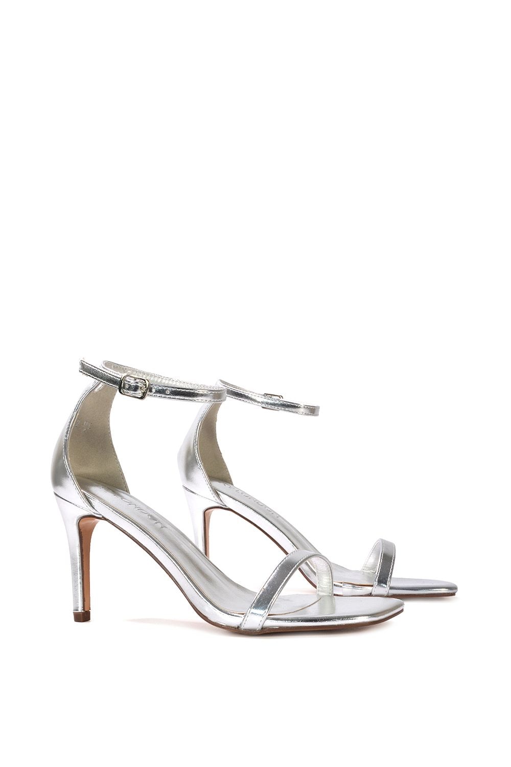 XY London 'Emma' Square Toe Stiletto High Heel Summer Sandals With Ankle Strap image 4