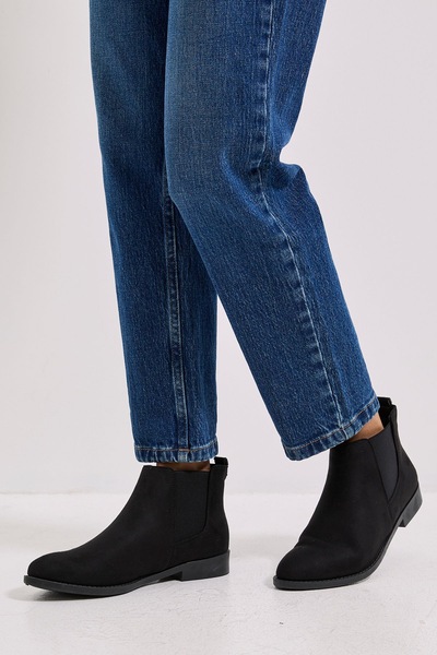 Dorothy Perkins Megs Flat Chelsea Boots Natural Black