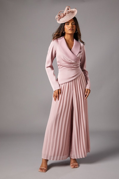 Coast Petite Tailored Pleat Trouser Jumpsuit Blush