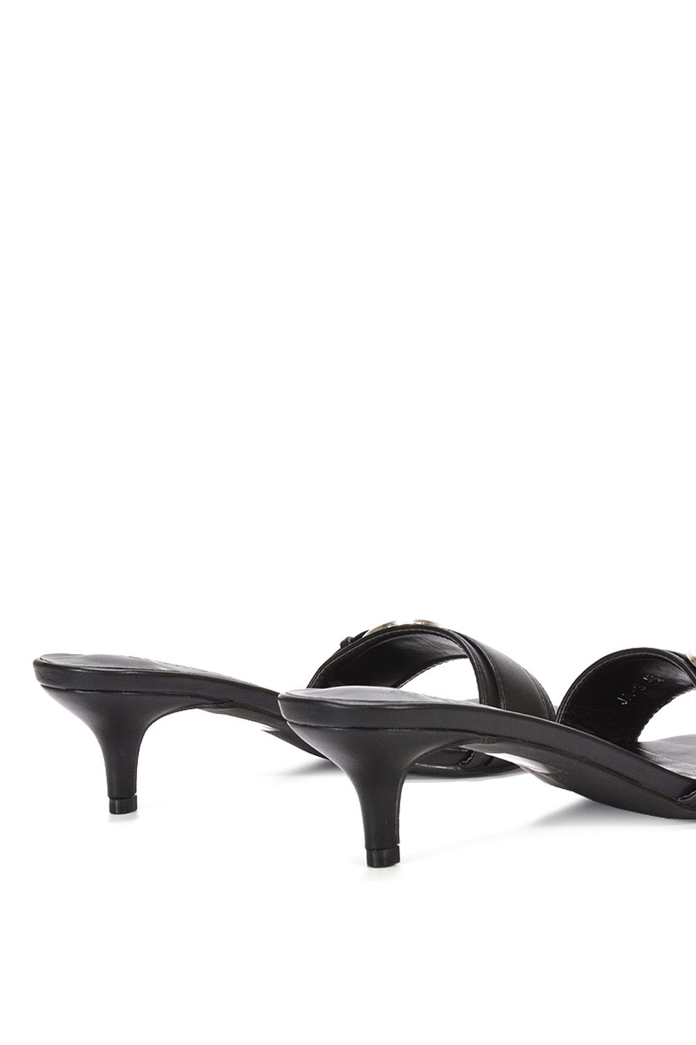 XY London ‘Addison’ Kitten Heel Slip On Mule Sandals With Buckle Detail image 5