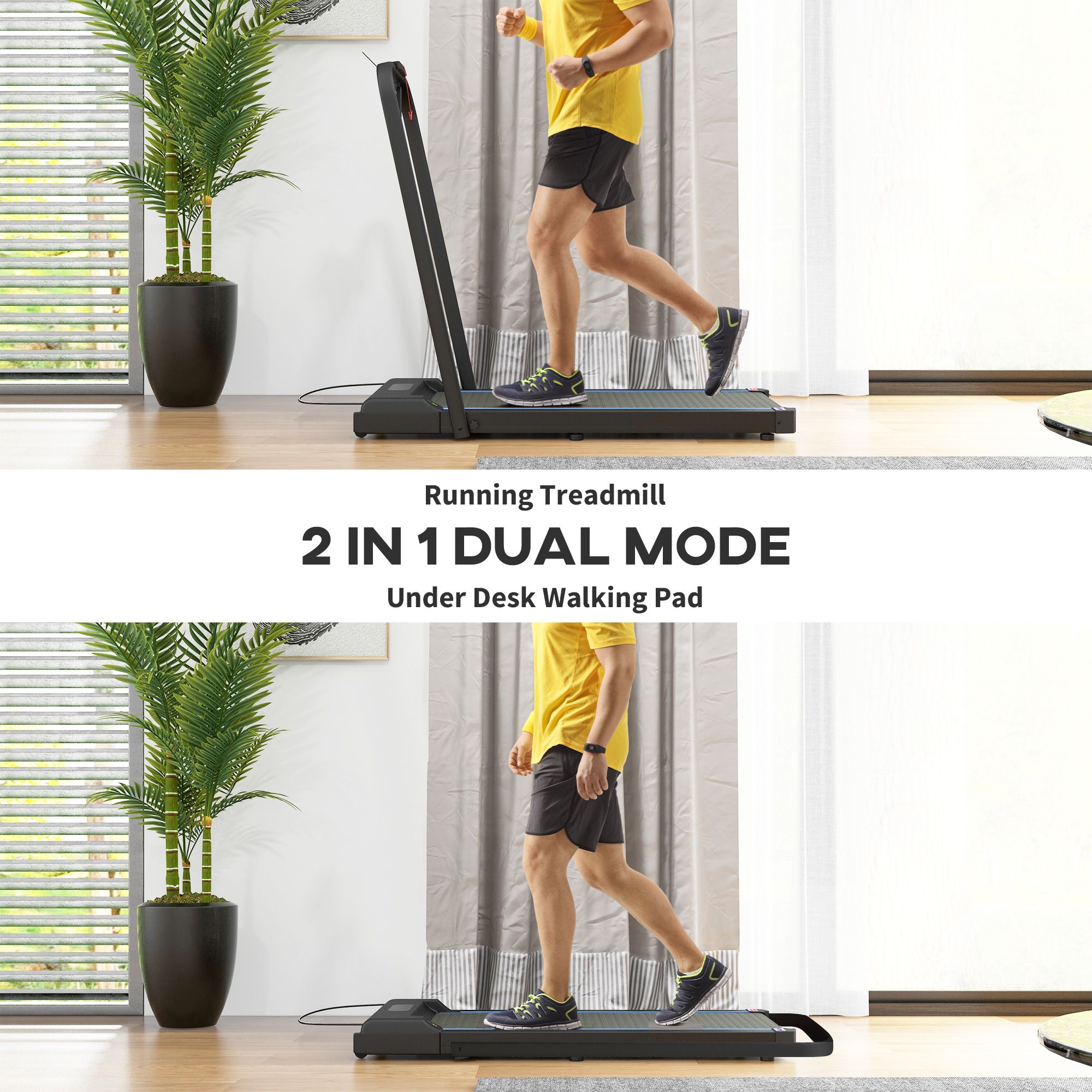 SPORTNOW 2.5HP Folding Treadmill with Remote Control and LED Display, No Assembly image 5
