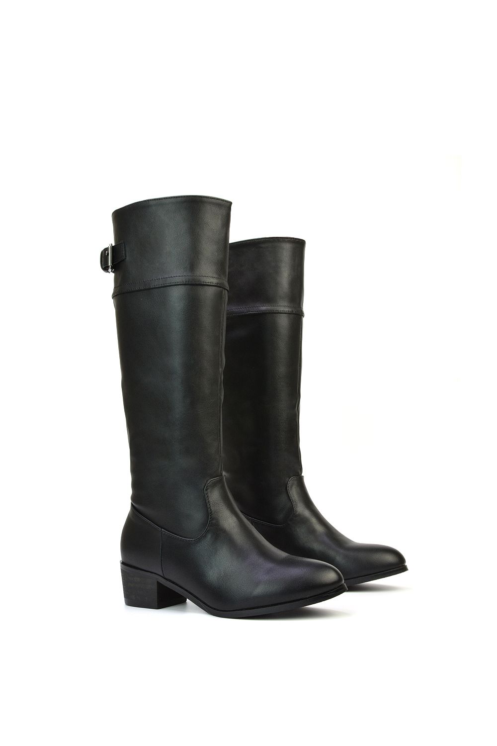 XY London 'Caiden' Knee High Low Block Heel Western Boots image 6