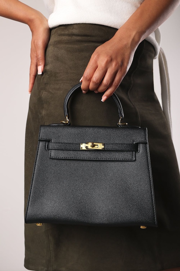 Where's That From 'Lluvia' Top Handle Satchel Mini Tote Bag with Turn-Lock Closure