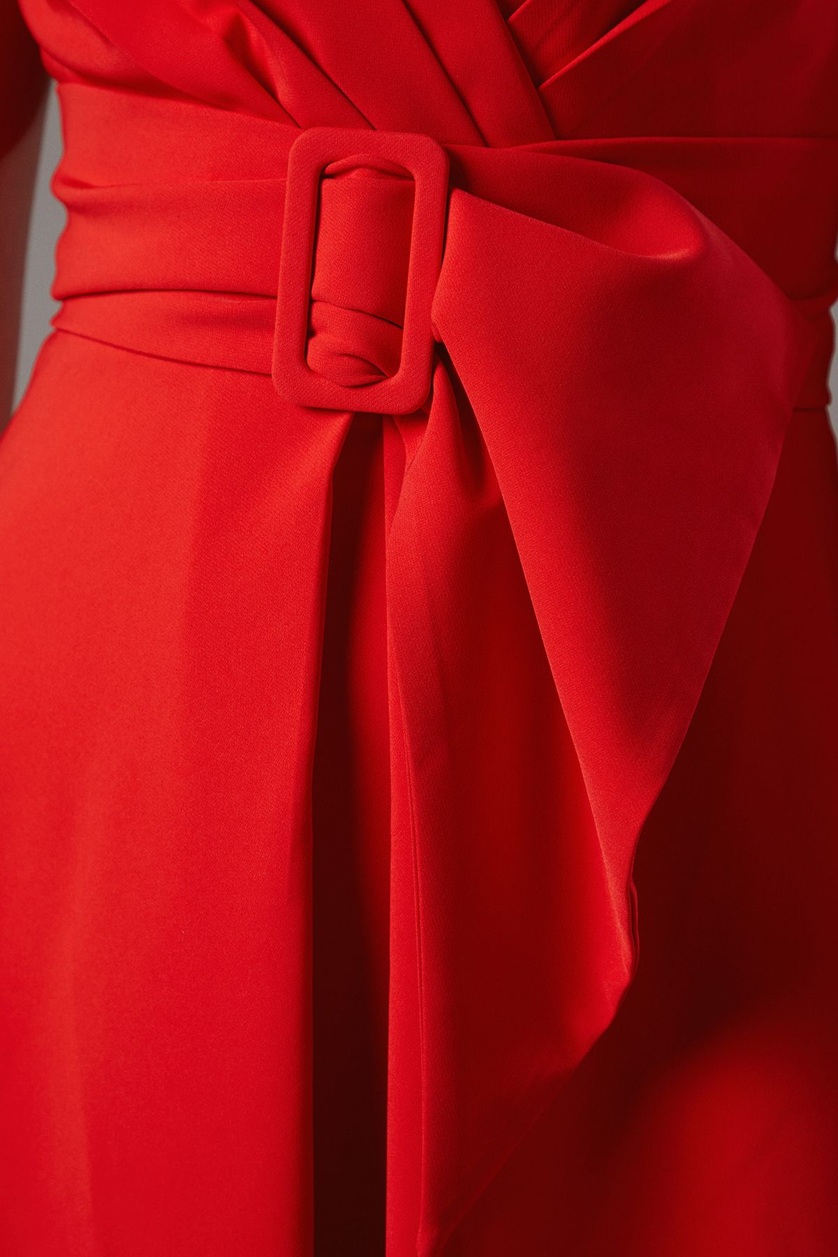 Coast Belted Crepe Dress Flame Red image 5