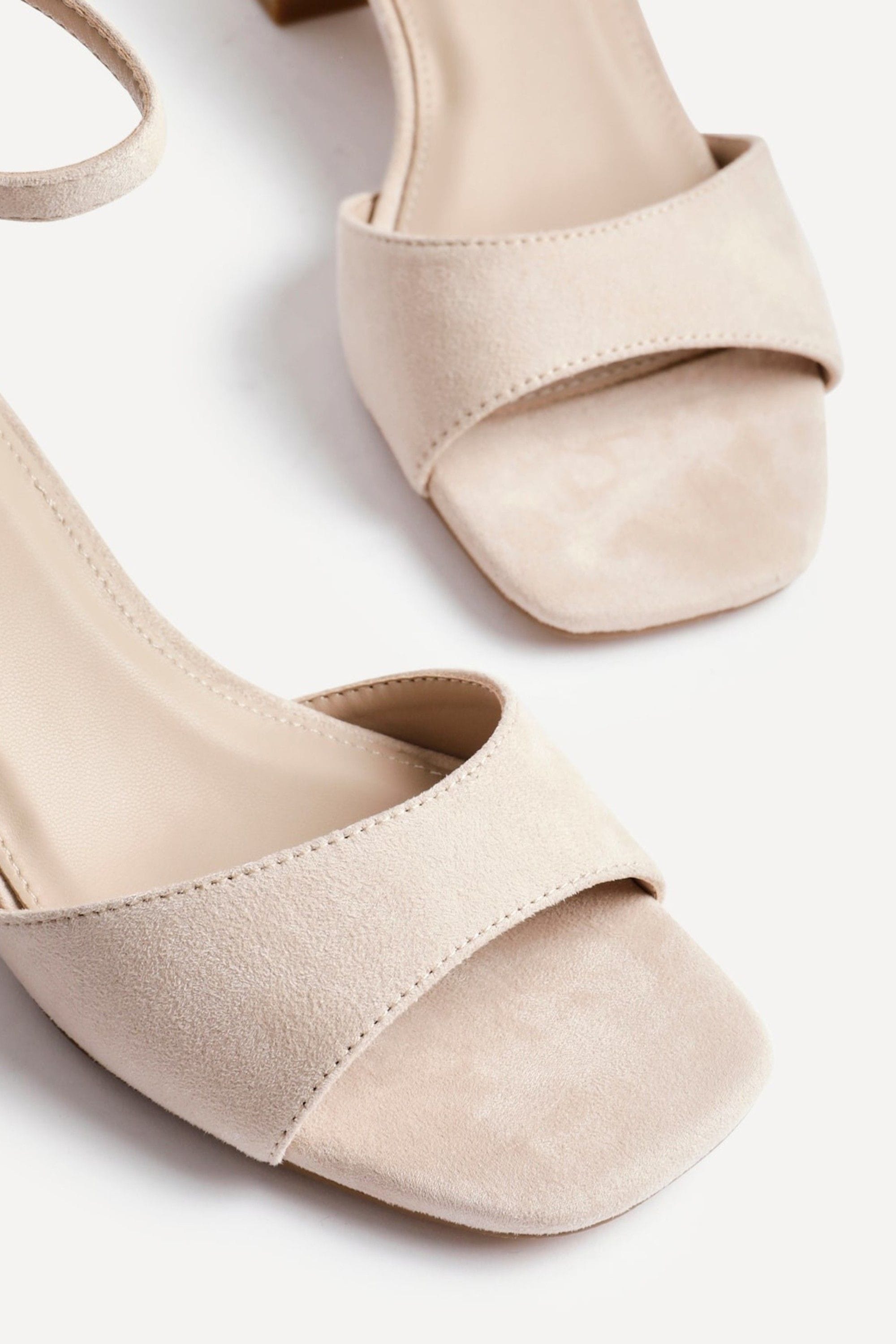 Linzi Maddie Nude Faux Suede Closed Back Block Heeled Sandals image 5