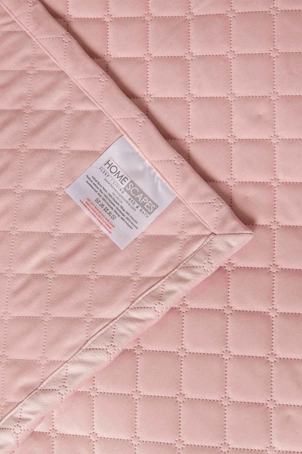 Homescapes Diamond Quilted Velvet Throw image 5