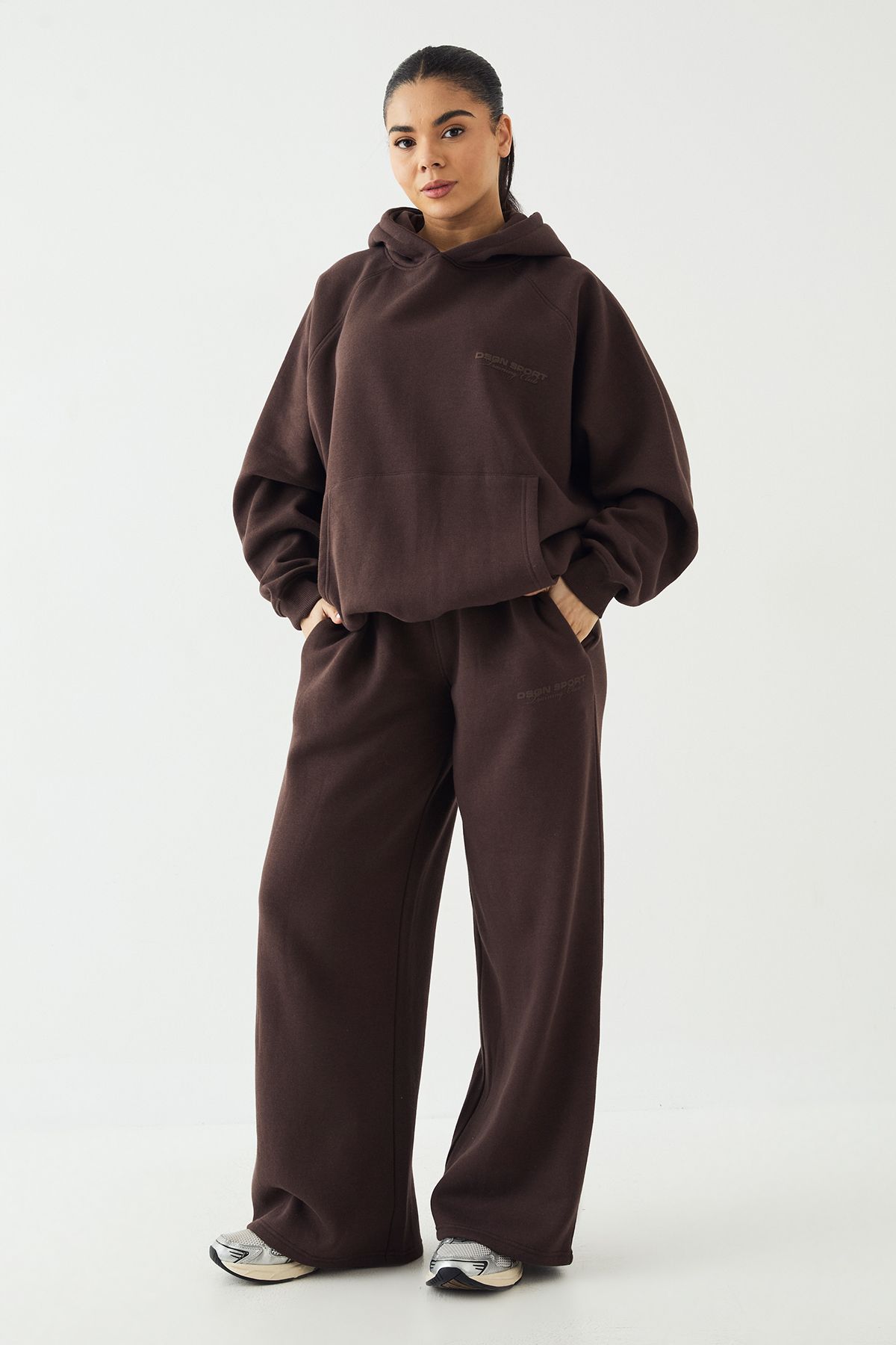 DSGN Studio DSGN Studio Sport Training Club Oversized Hoodie Coffee Bean image 3