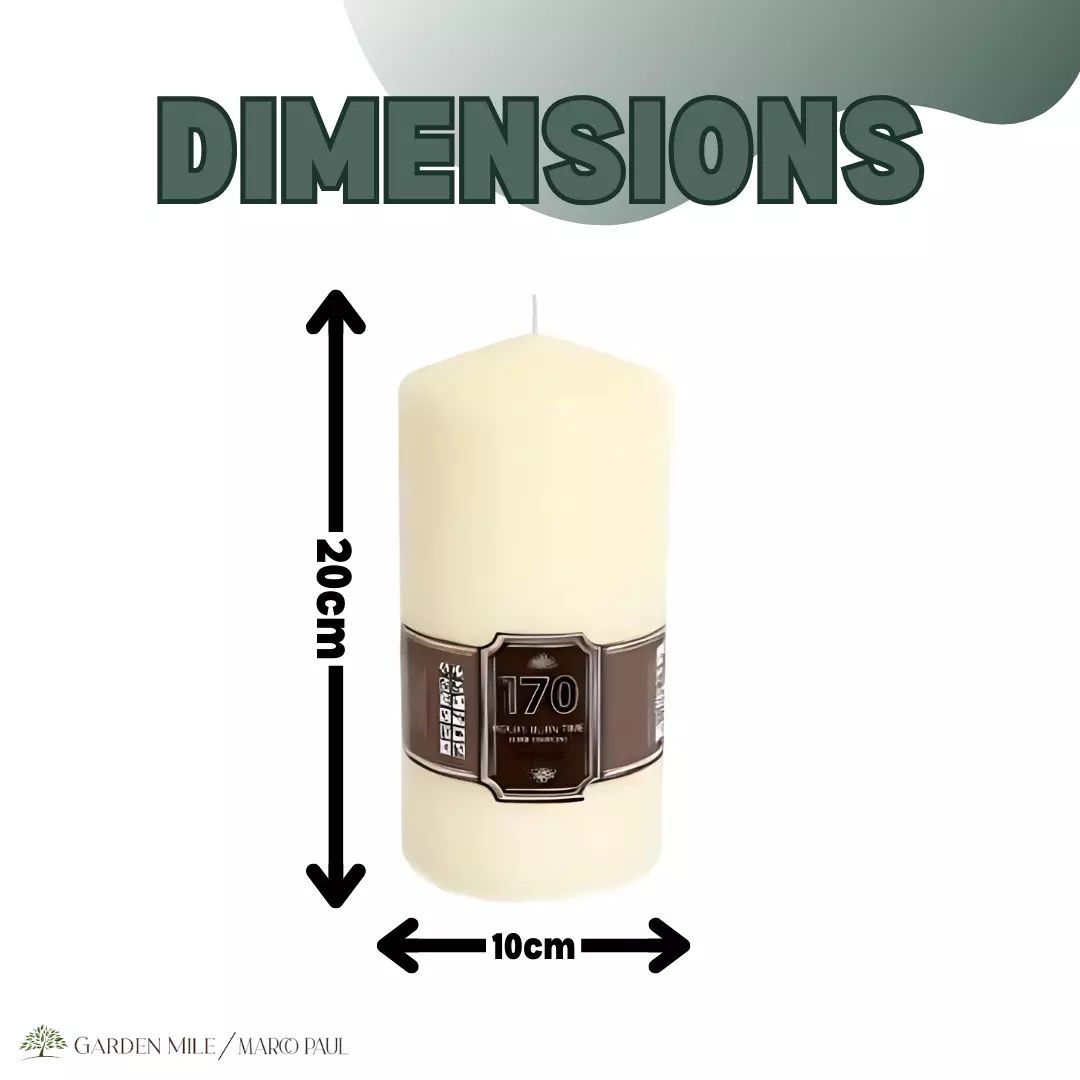 Marco Paul Ivory Large Pillar Candle Church Candle Unscented Candle 20cm image 3