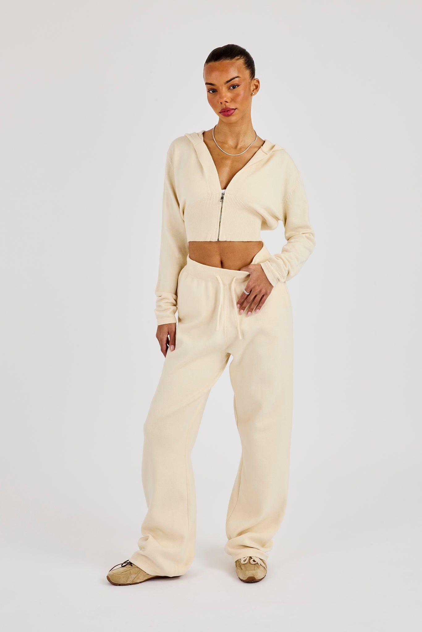 Cernucci Relaxed Knitted Jogger - Cream image 2