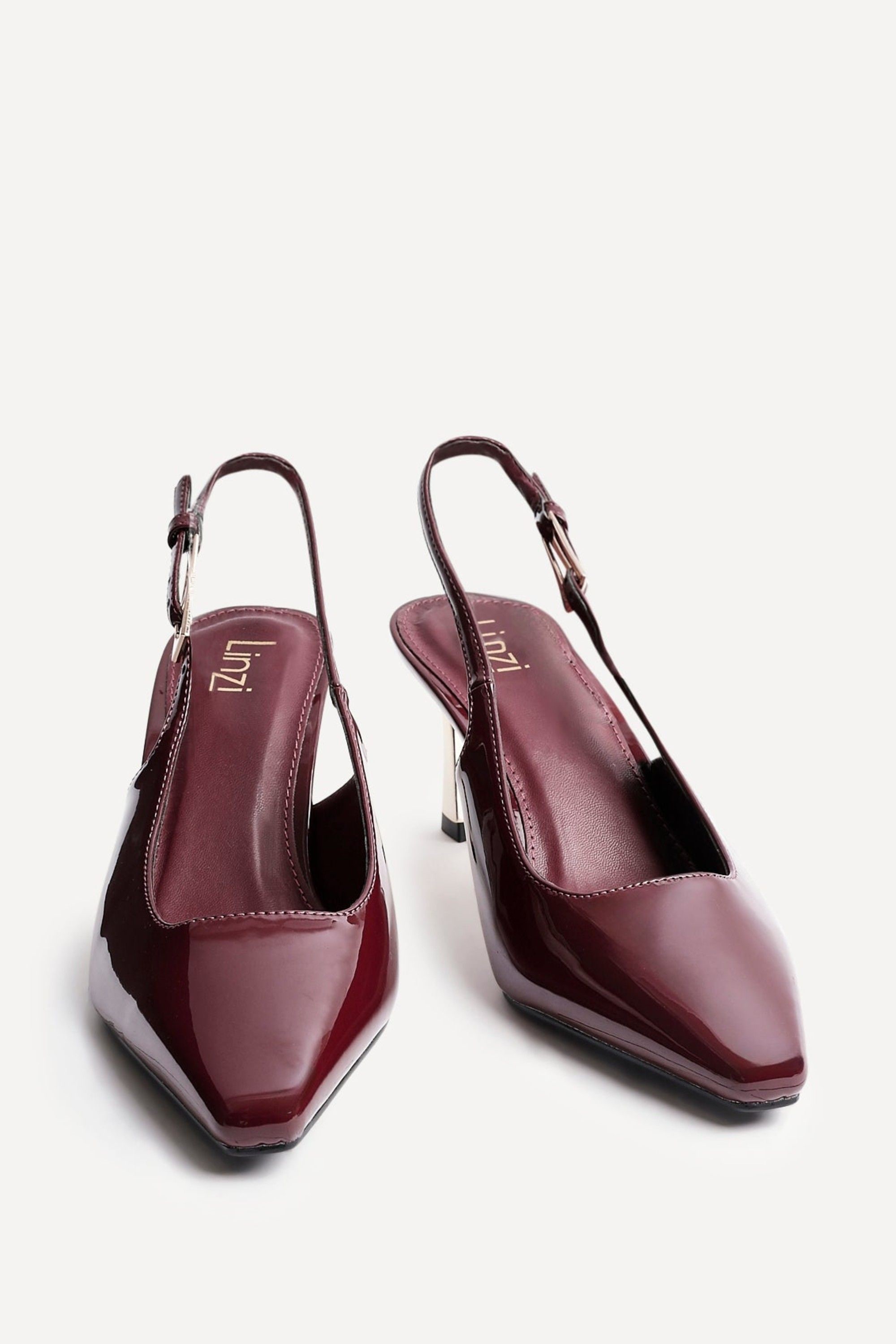 Linzi Avani Burgundy Faux Leather Court Heel image 3