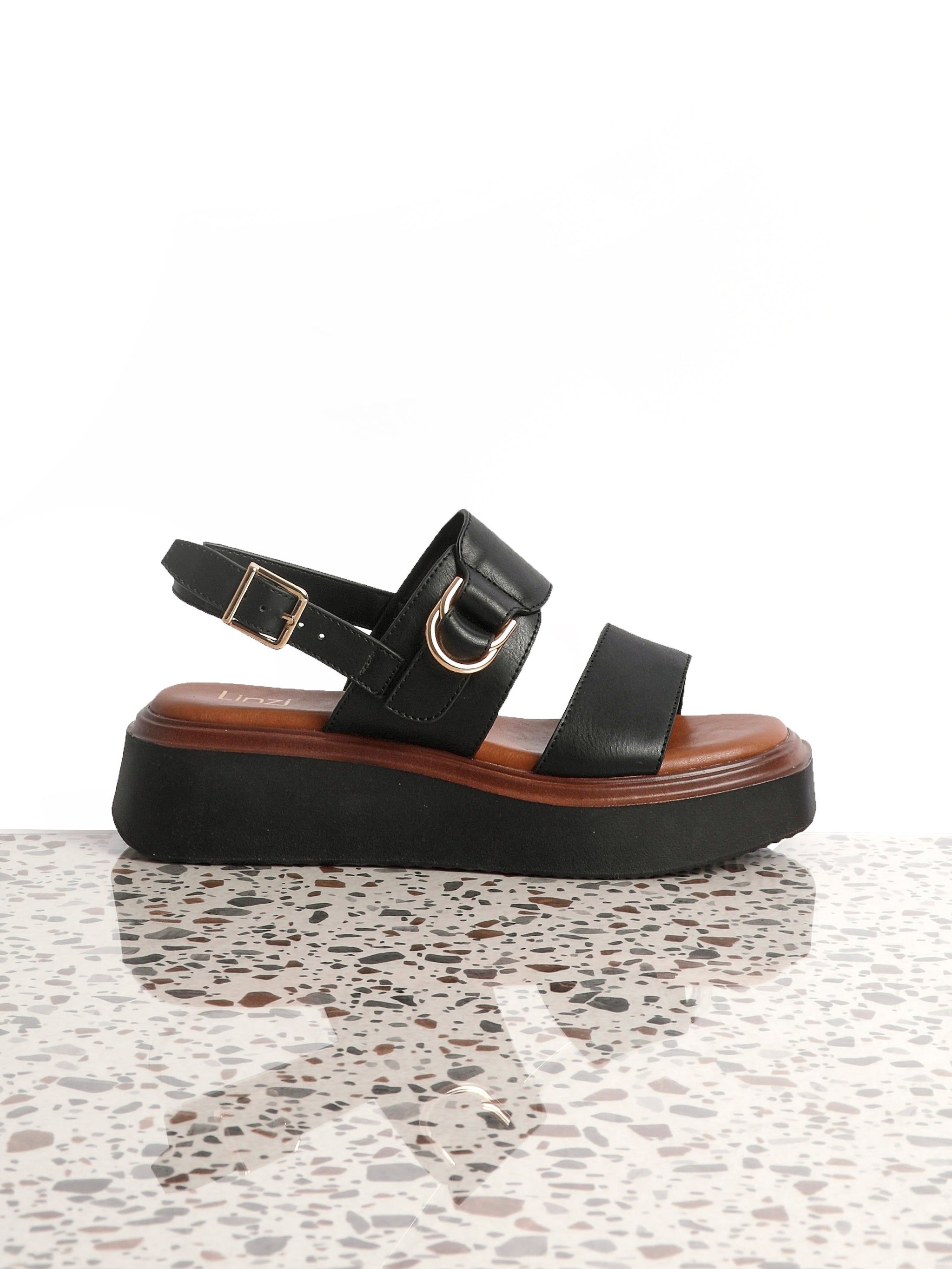 Linzi Rox Black Flatform Sandals image 2