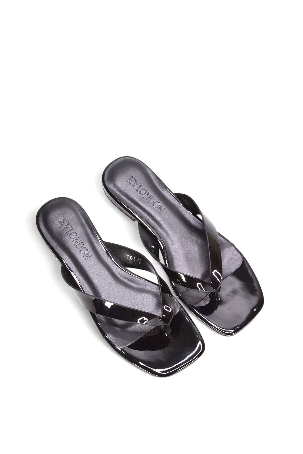 XY London 'Rio' Thong Strap Slip On  Flip Flop Square Toe Slide image 5