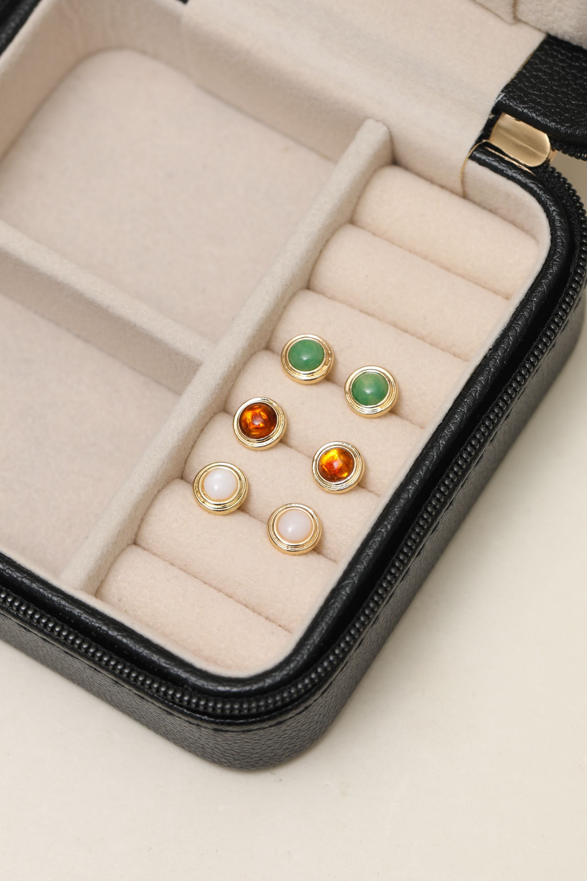 Mood Gold Plated Multicolour Stud Earrings - Pack Of 3