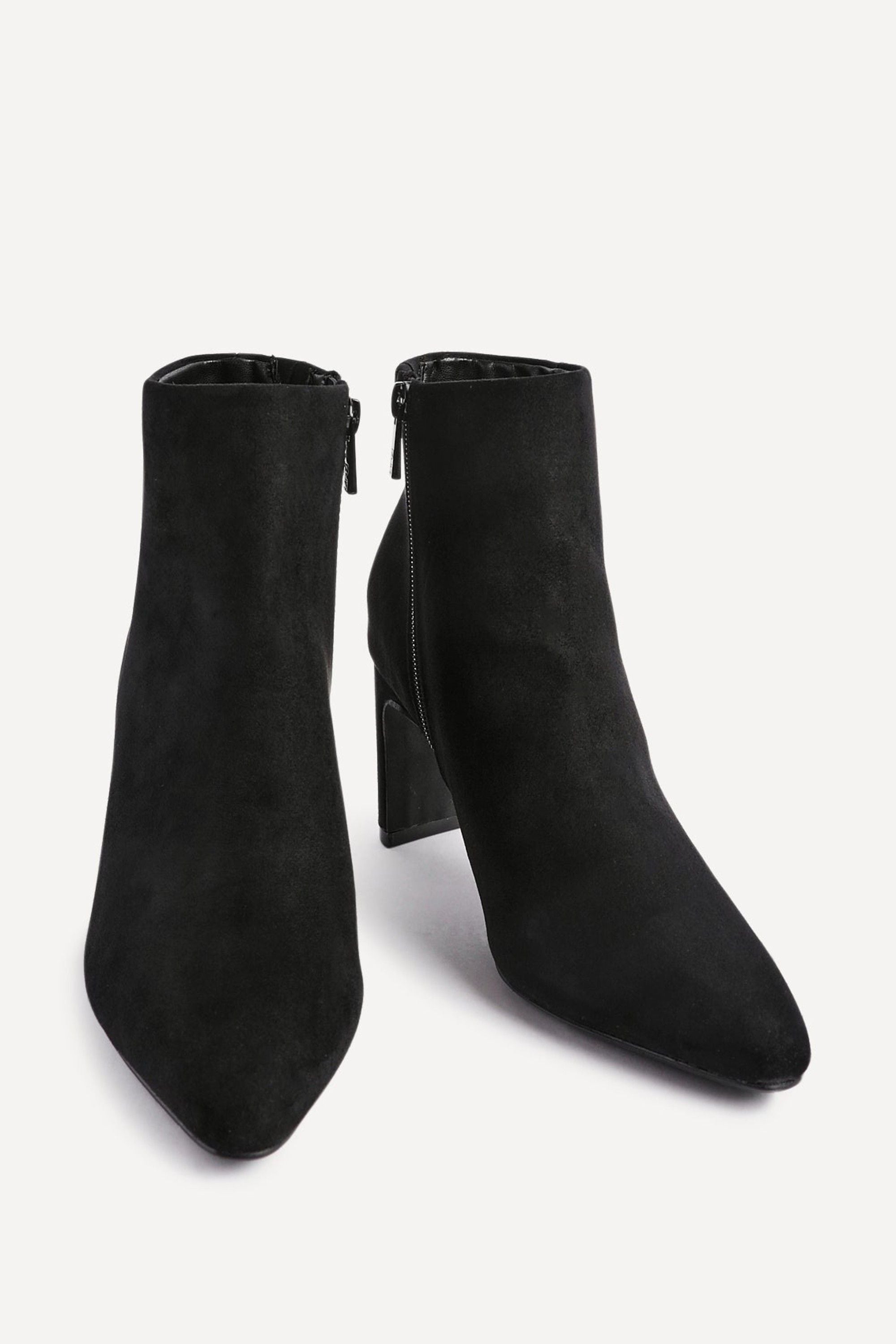 Linzi Alisha Black Faux Suede Heeled Ankle Boot image 3