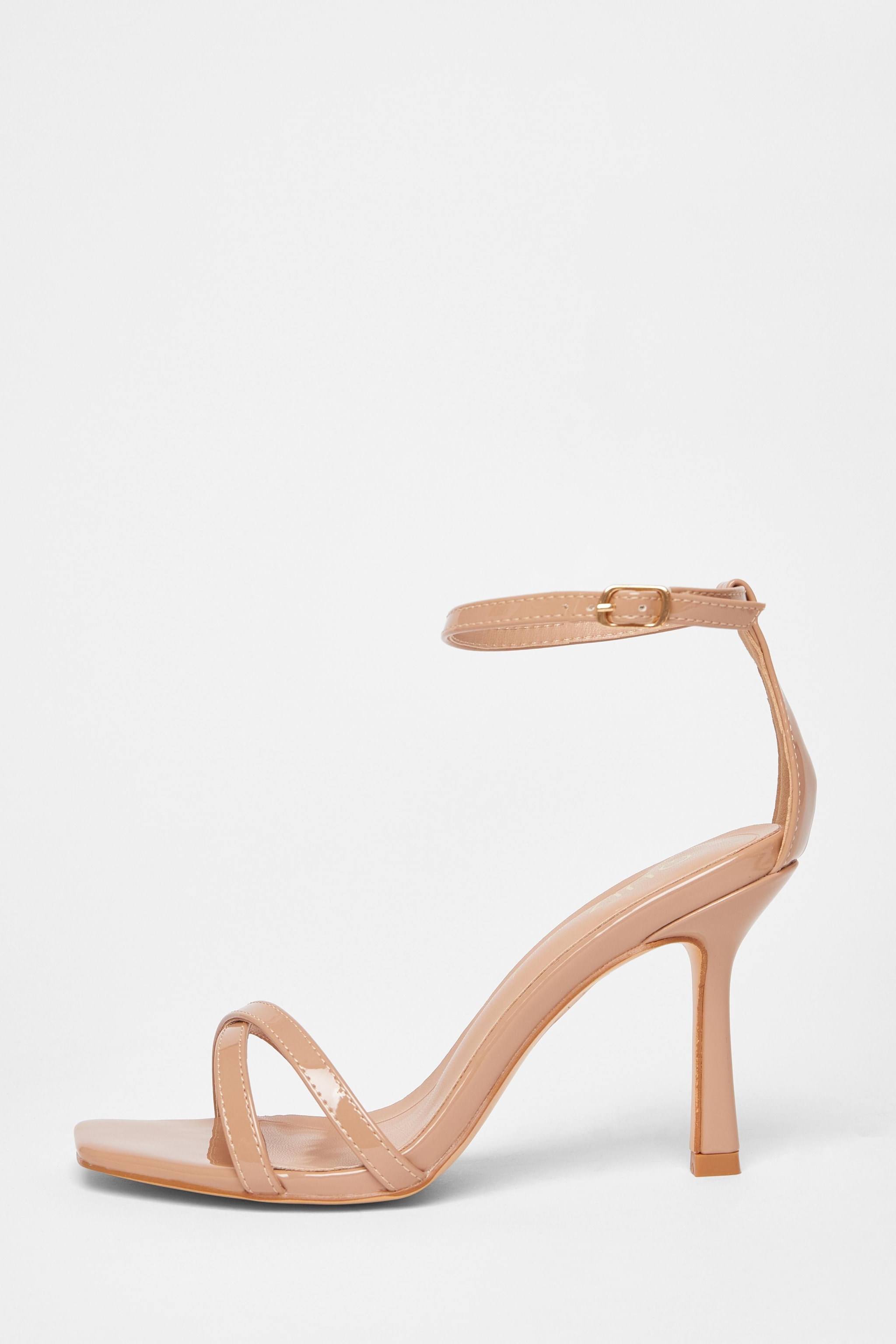 Quiz Nude Wide Fit Barely There Heels image 3