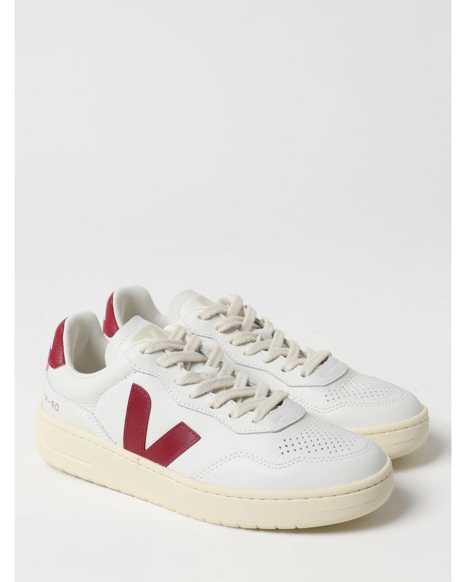 Veja V90 Leather LowTop Sneakers Wo - White image 2