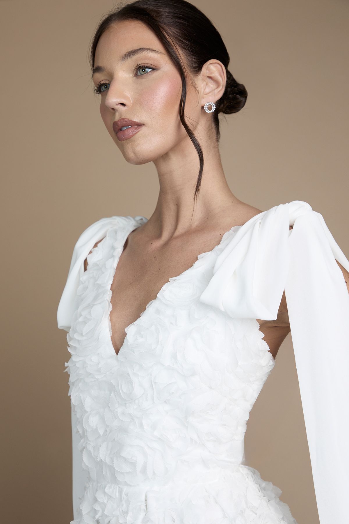 Coast Sleeveless Tie Shoulder Embellished Wedding Dress Ivory image 4