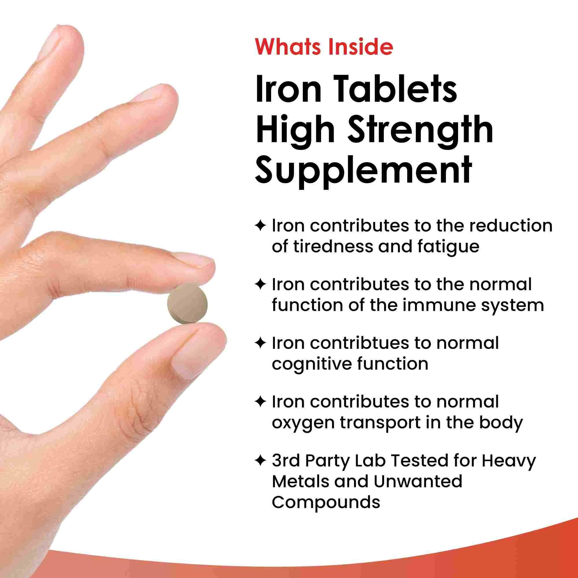 New leaf health Gentle Iron Tablets 28mg - Ferrous Fumarate Iron Supplements 6 Month Supply image 2