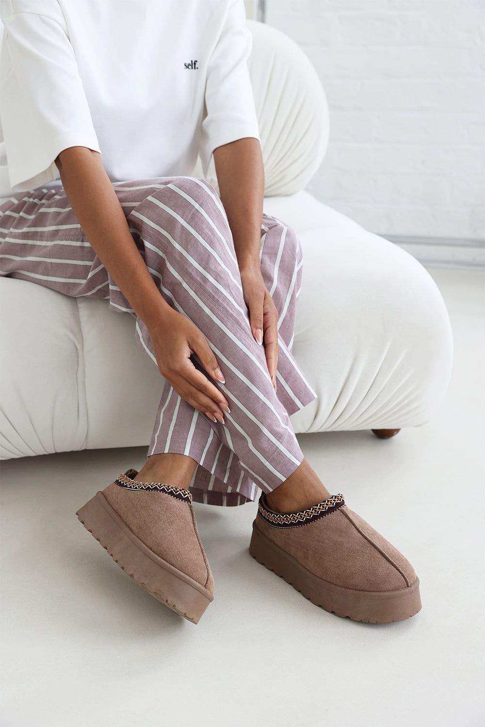 Where's That From 'Quincy' Cosy Faux-Suede Fur Lining Platform Slipper image 4