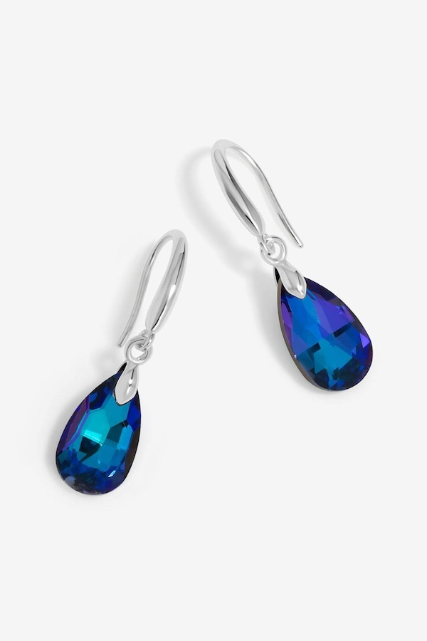 Jon Richard Jon Richard Radiance Collection Silver Plated Blue Fish Hook Drop Earrings
