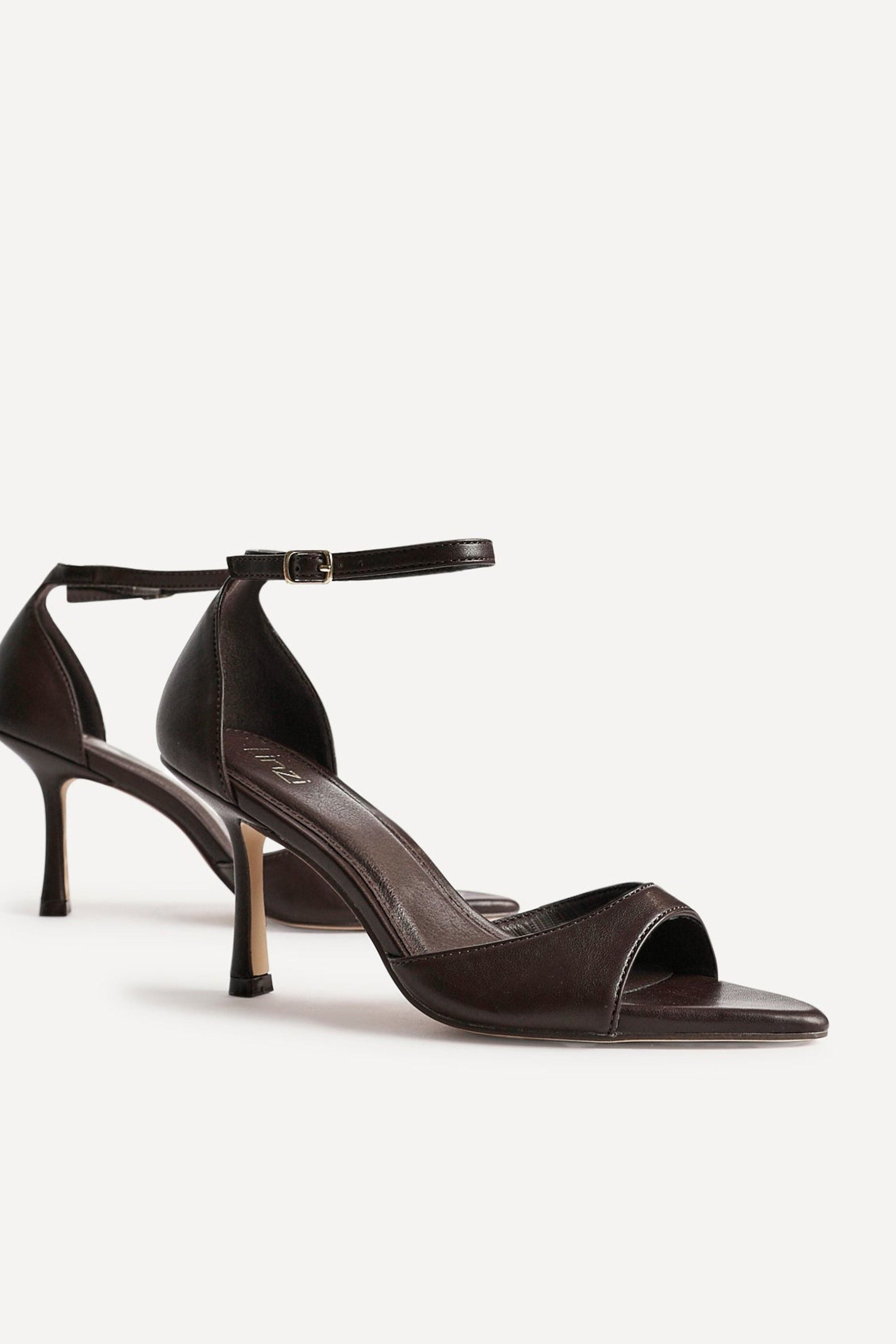 Linzi Wanted Brown Faux Leather Pointed Toe Heels image 5