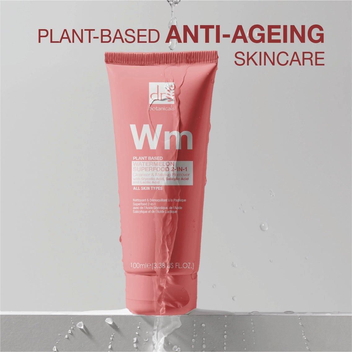 Dr. Botanicals Watermelon Superfood 2-in-1 Cleanser & Makeup Remover with Glycolic Acid, Salicylic Acid & Lactic Acid 100ml image 4