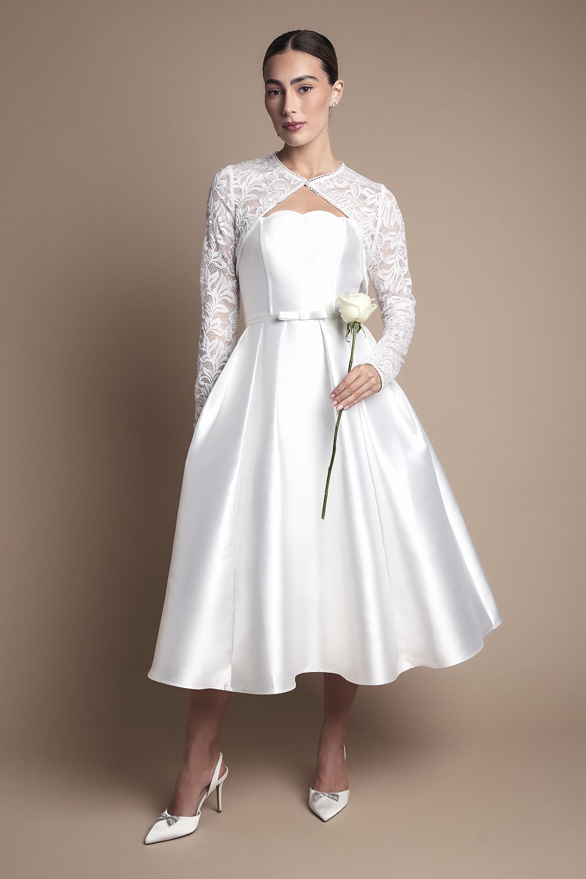 Coast Lace Long Sleeve Wedding Bolero Ivory image 1