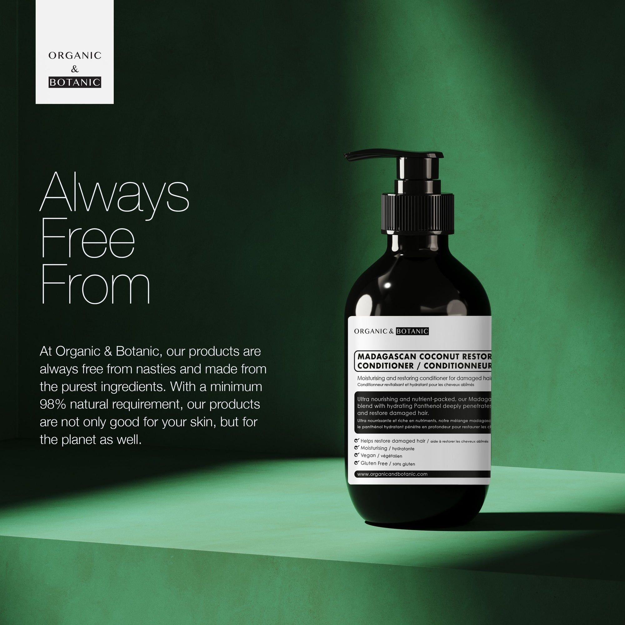 Organic & Botanic Madagascan Coconut Restoring Conditioner 500ml x 2 Duo Pack image 3