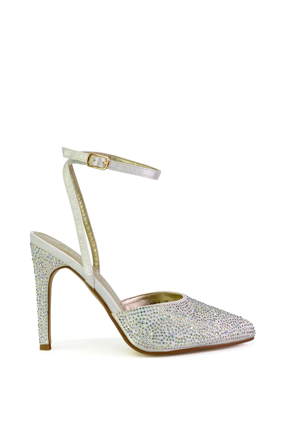 XY London 'Indyah' Diamante 2 Part Shoes Ankle Strap Stiletto High image 1